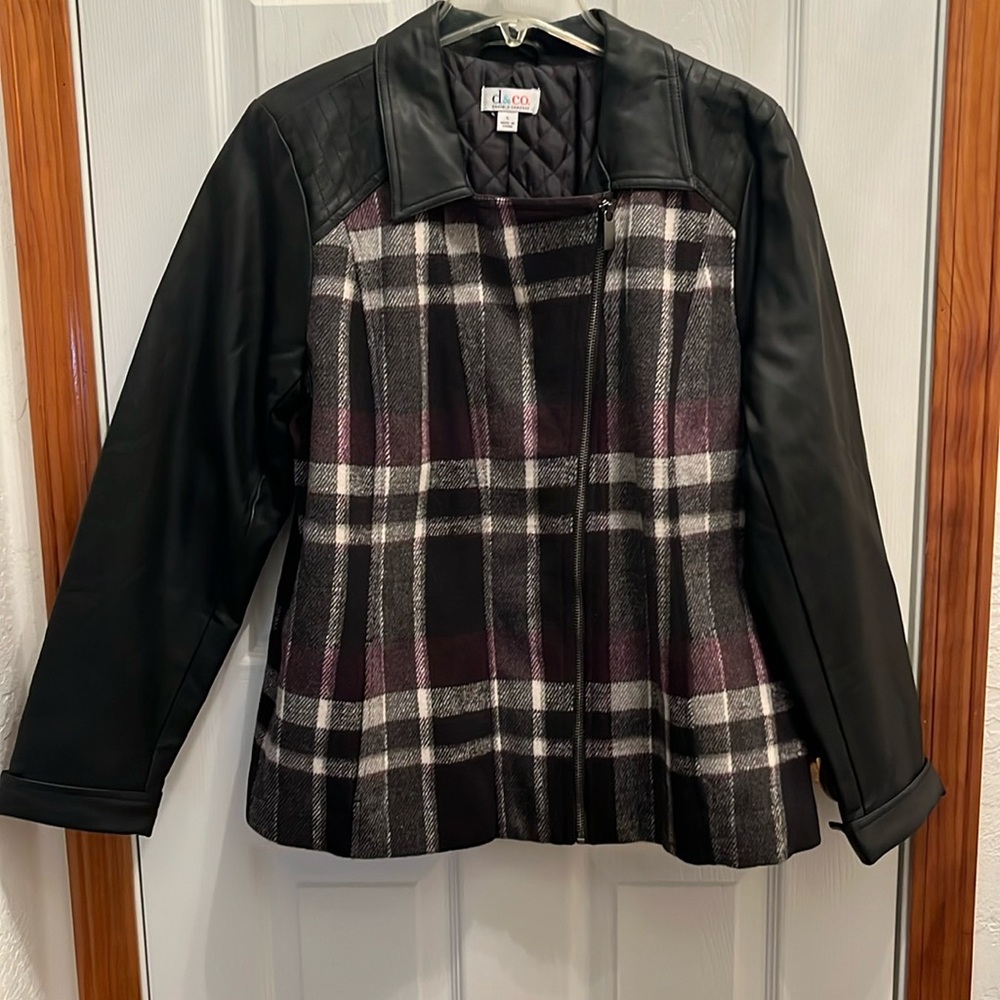 Ladies black and plaid jacket